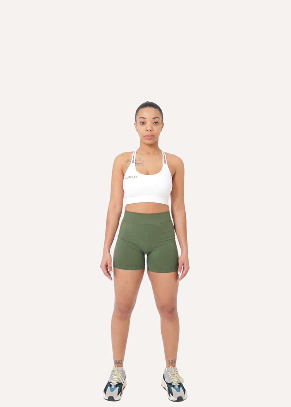 Army Green V-Plunge Shorts
