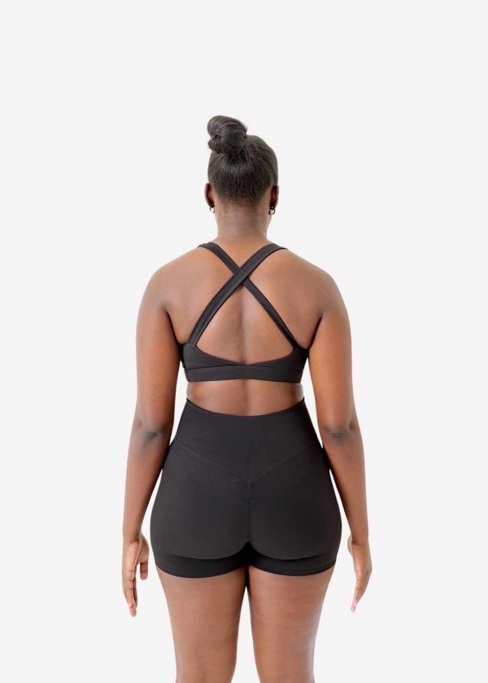 Charcoal Black Ruched Shorts