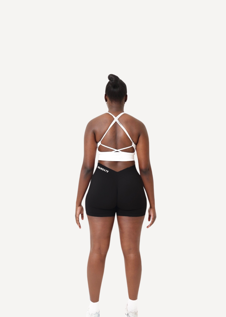 Jet Black Cross Back Sports Bra