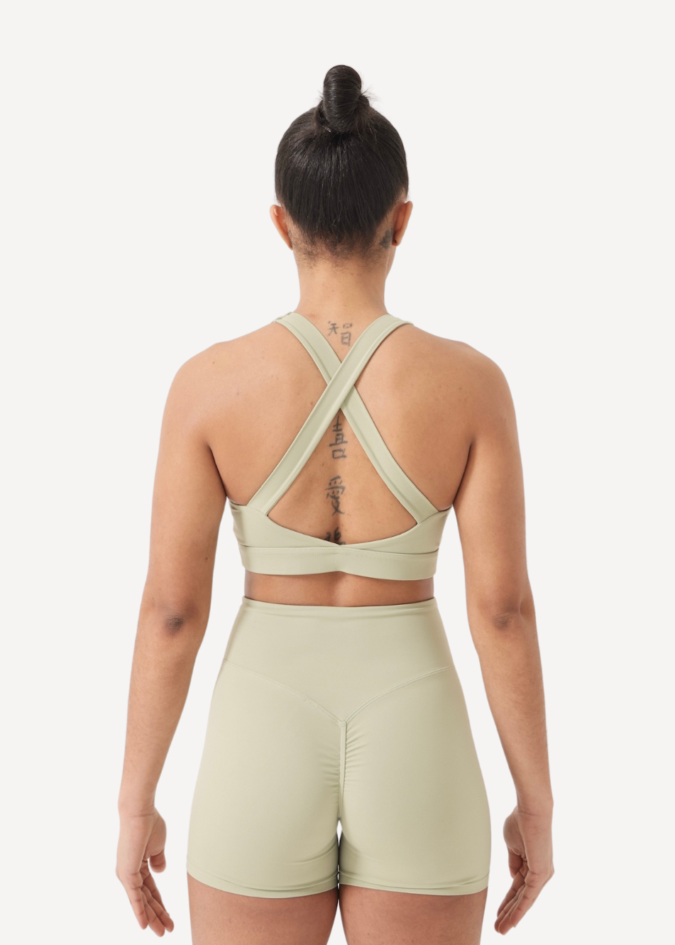 Pea Green Ruched Shorts