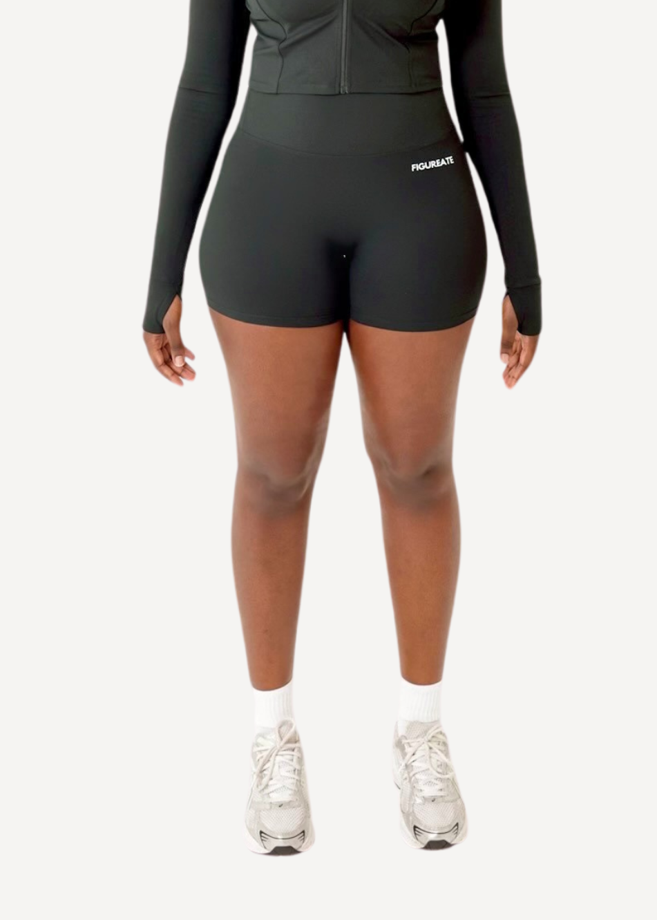 Onyx Grey Ruched Shorts
