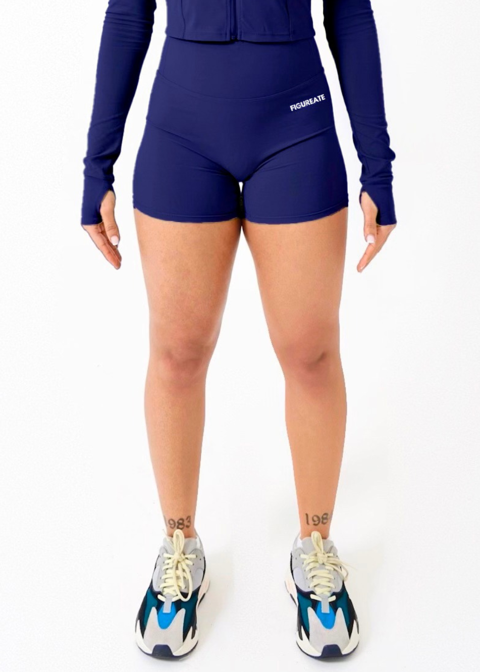 Navy Ruched Shorts