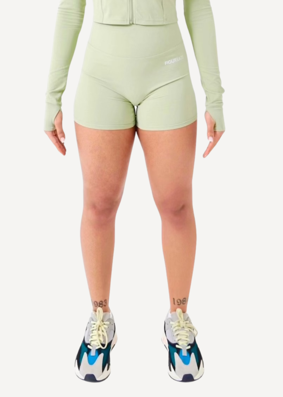 Pea Green Ruched Shorts