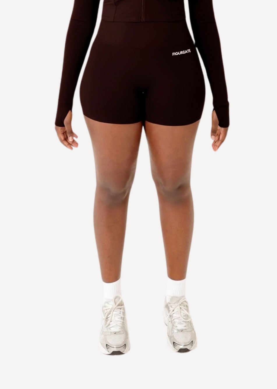 Mocha Brown Ruched Shorts